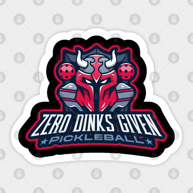 Zero Dinks Given – Cool Pickleball Design Sticker by Stylecombinator